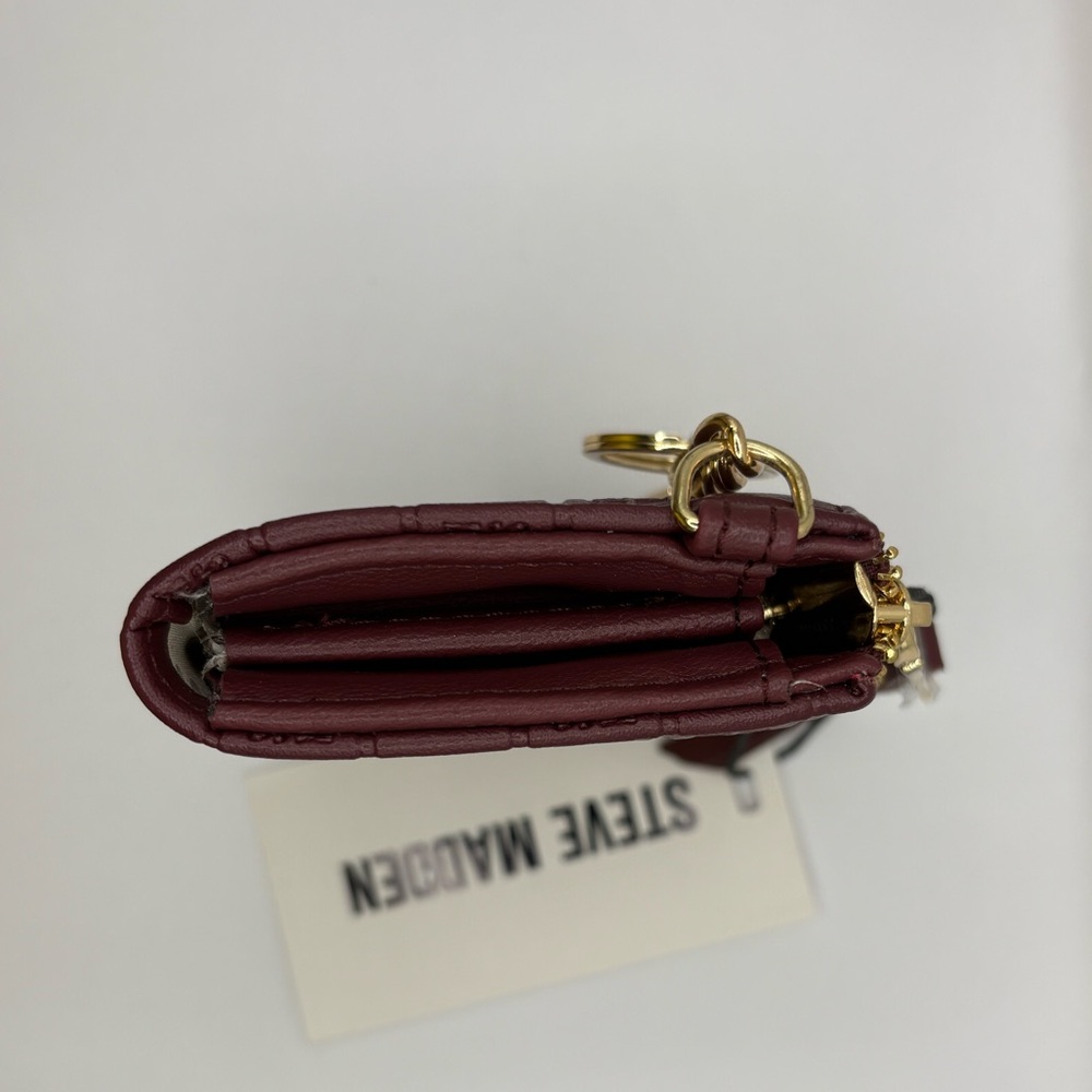 Steve Madden Bloodstone Red Zip Around Wallet Keychain Wristlet NWT - Picture 7 of 7